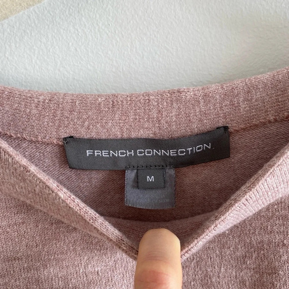 FRENCH Connection Dusty Mauve Oversized Sweater with bell  sleeves Size M - Picture 3 of 13